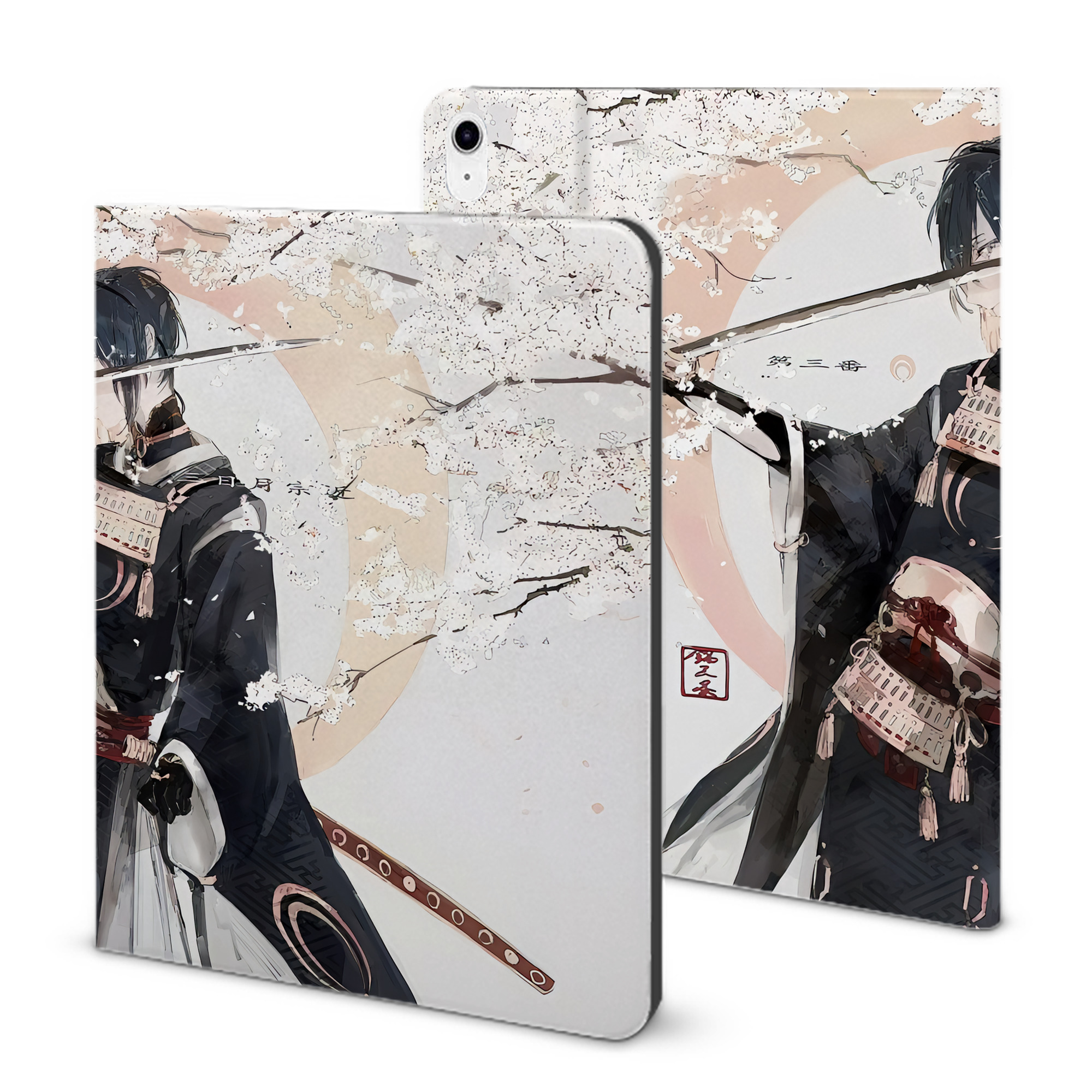 （画像用） 刀剣乱舞 Touken Ranbu IPad ケース ブック型 PUレザー TPU 耐衝撃 軽量 薄型 ペン収納なし 全面保護 IPad 各モデル対応